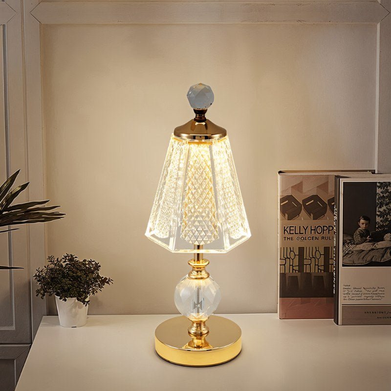 Luminara | Elegant Rechargeable Gold Table Lamp with Dimmable Lighting 4