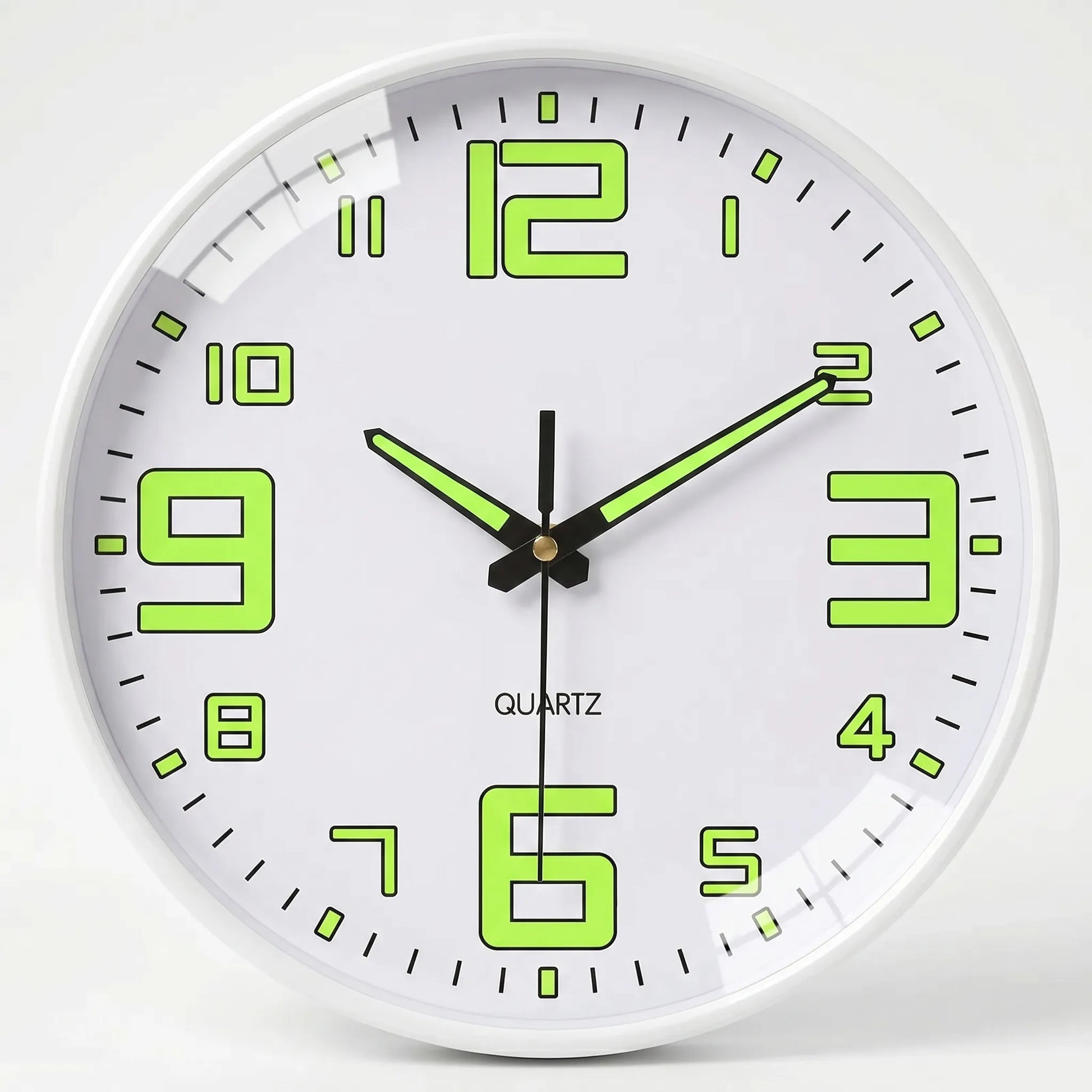 Lumiqlo - Round Luminous Quartz Wall Clock- Tells Time At Night