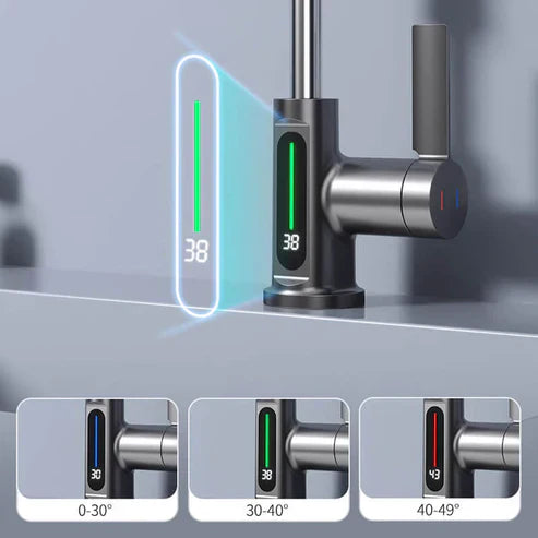 Lumitec – Keukenkraan met LED-temperatuurweergave en uittrekbare sproeikop