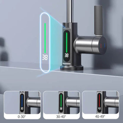 Lumitec – Keukenkraan met LED-temperatuurweergave en uittrekbare sproeikop