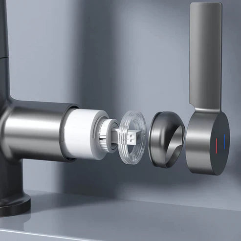 Lumitec – Keukenkraan met LED-temperatuurweergave en uittrekbare sproeikop