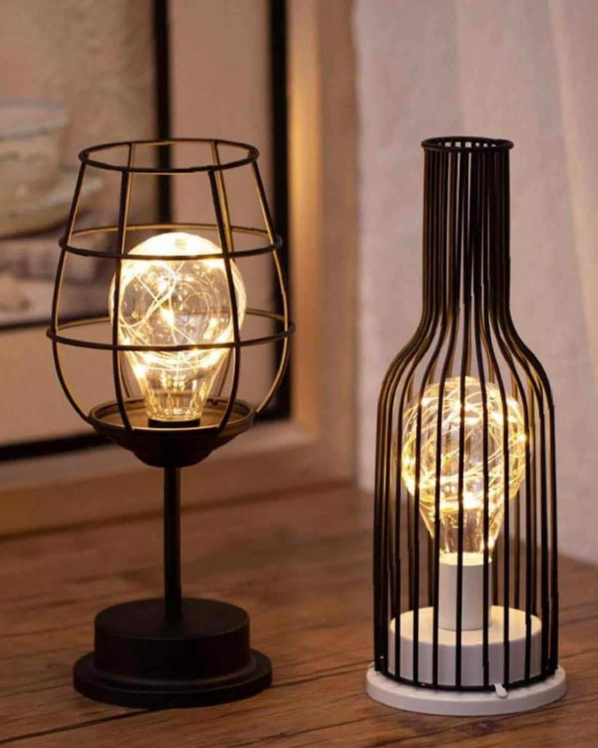 Lumiveil - Open Cage-Frame Sculptural Table Lamp