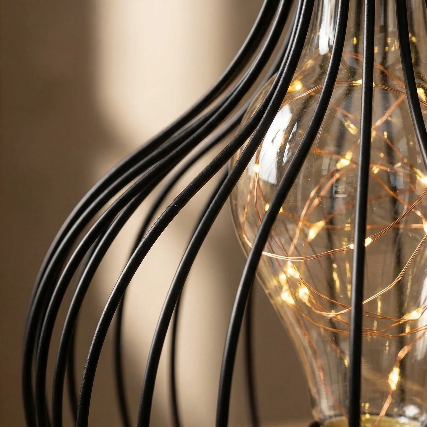 Lumiveil - Open Cage-Frame Sculptural Table Lamp