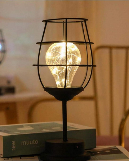 Lumiveil - Open Cage-Frame Sculptural Table Lamp
