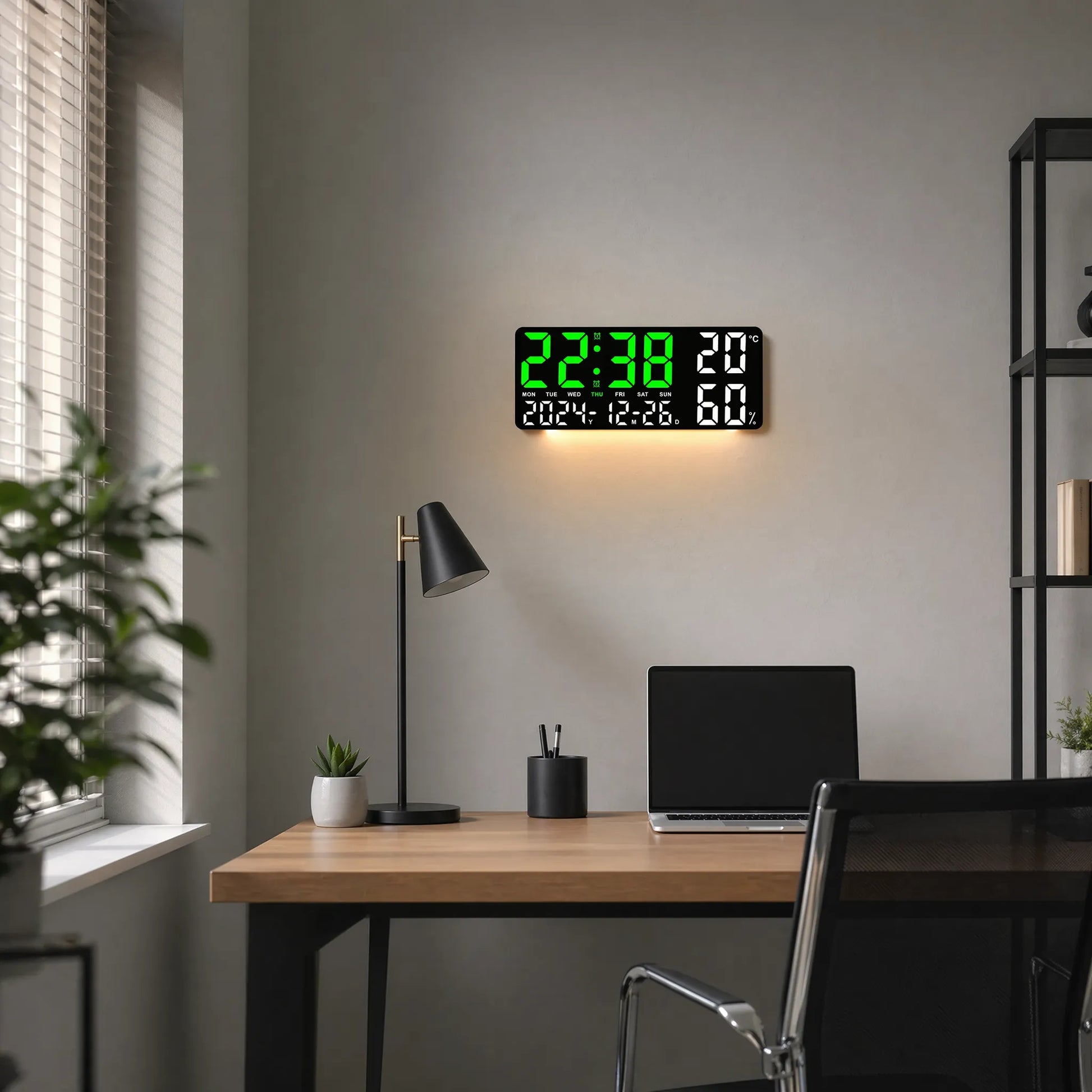 Lumivex - Large LED Digital Wall Clock- Track Time Clearly