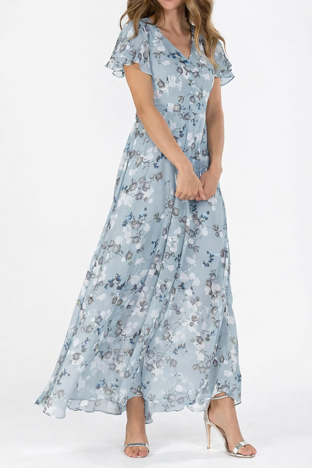 Luna | Floral V Neck Maxi Dress