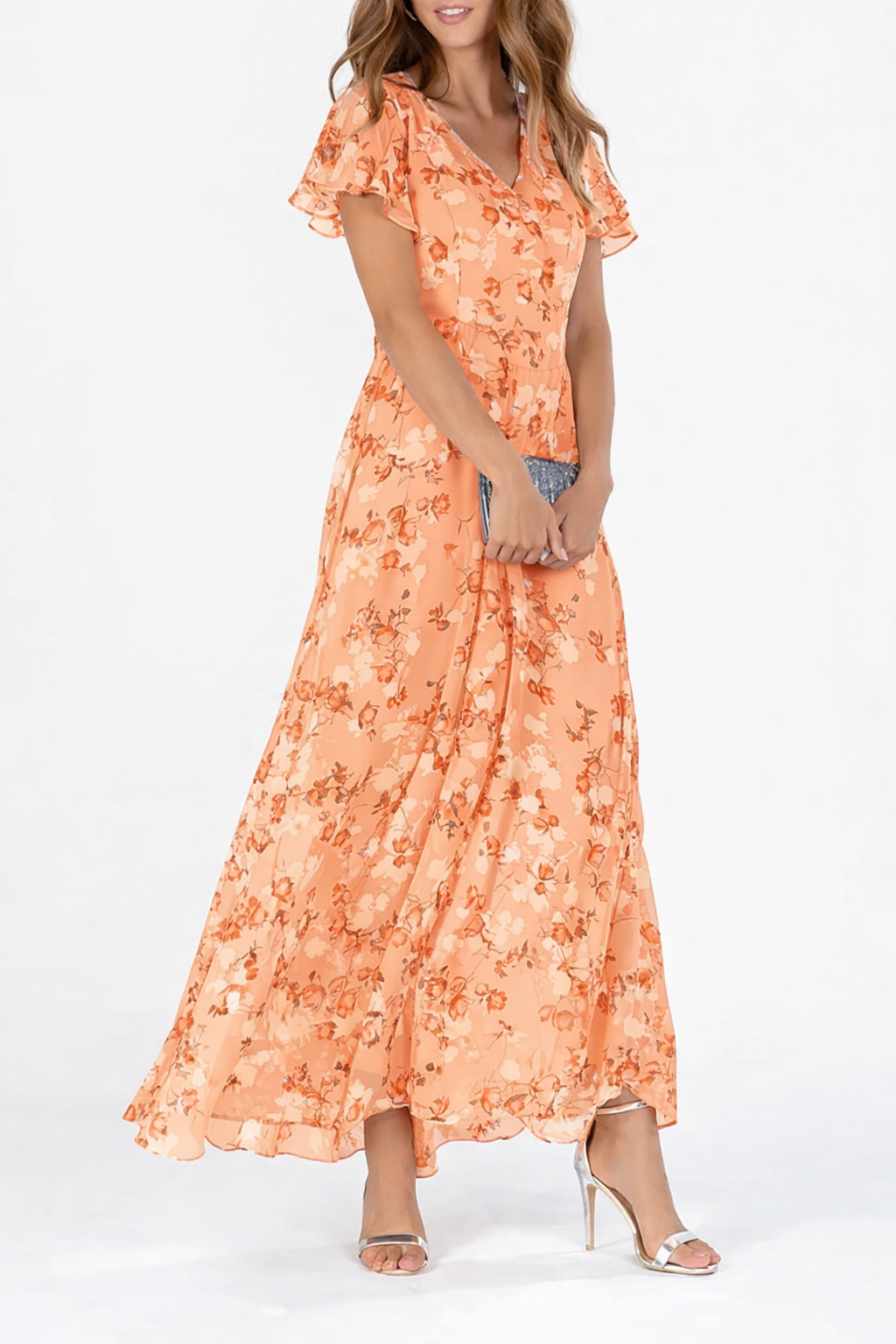 Luna | Floral V Neck Maxi Dress