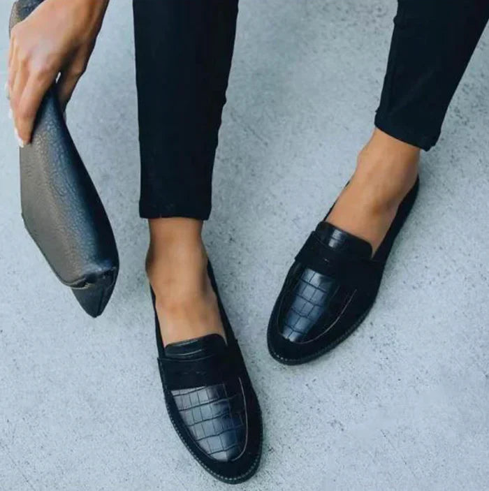 Tatiana | Women's Chic Croc Detail Work Loafers