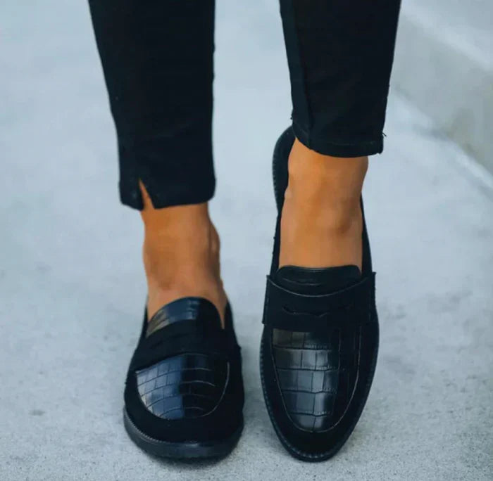 Tatiana | Women's Chic Croc Detail Work Loafers