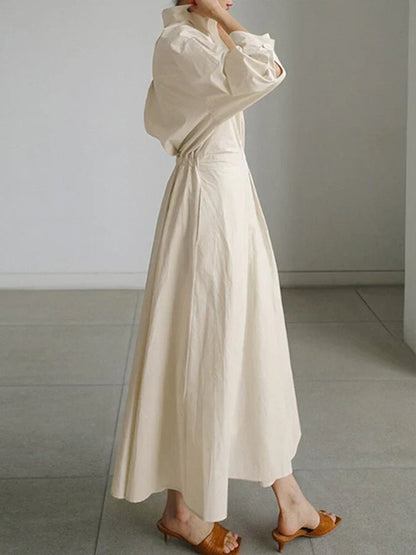 Corallie – Elegantes Plissee Damen Hemdblusenkleid