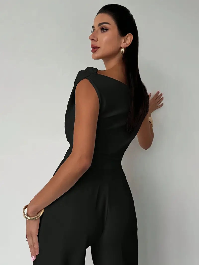 Luna – Elegantes Damen Top Mit Drapierter Schulter
