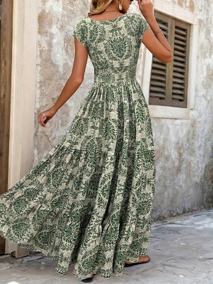 Luna’s Women’s Ruched Maxi Dress – Secret Garden Elegant Flowy Party Style