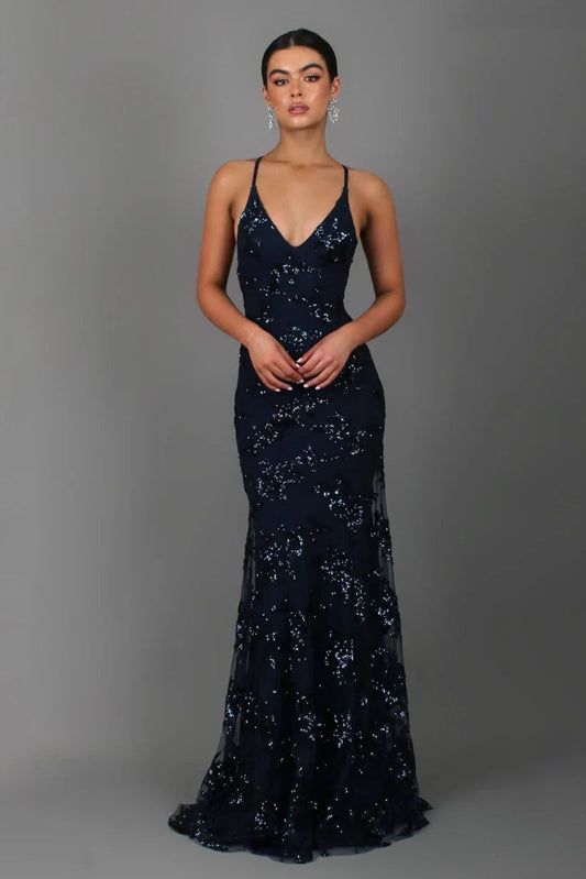 Elegancka Maxi Sukienka z Cekinami i Głębokim Dekoltem V | Idealna na Oficjalne Wydarzenia 1