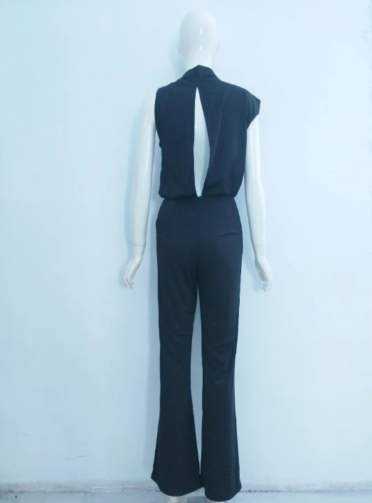 Women's One Shoulder Wide Leg Jumpsuit Sleeveless Formal
