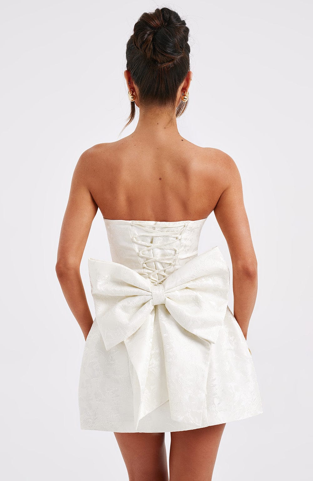 Yanci - Luxurious Mini Prom Dress - Strapless - Bow
