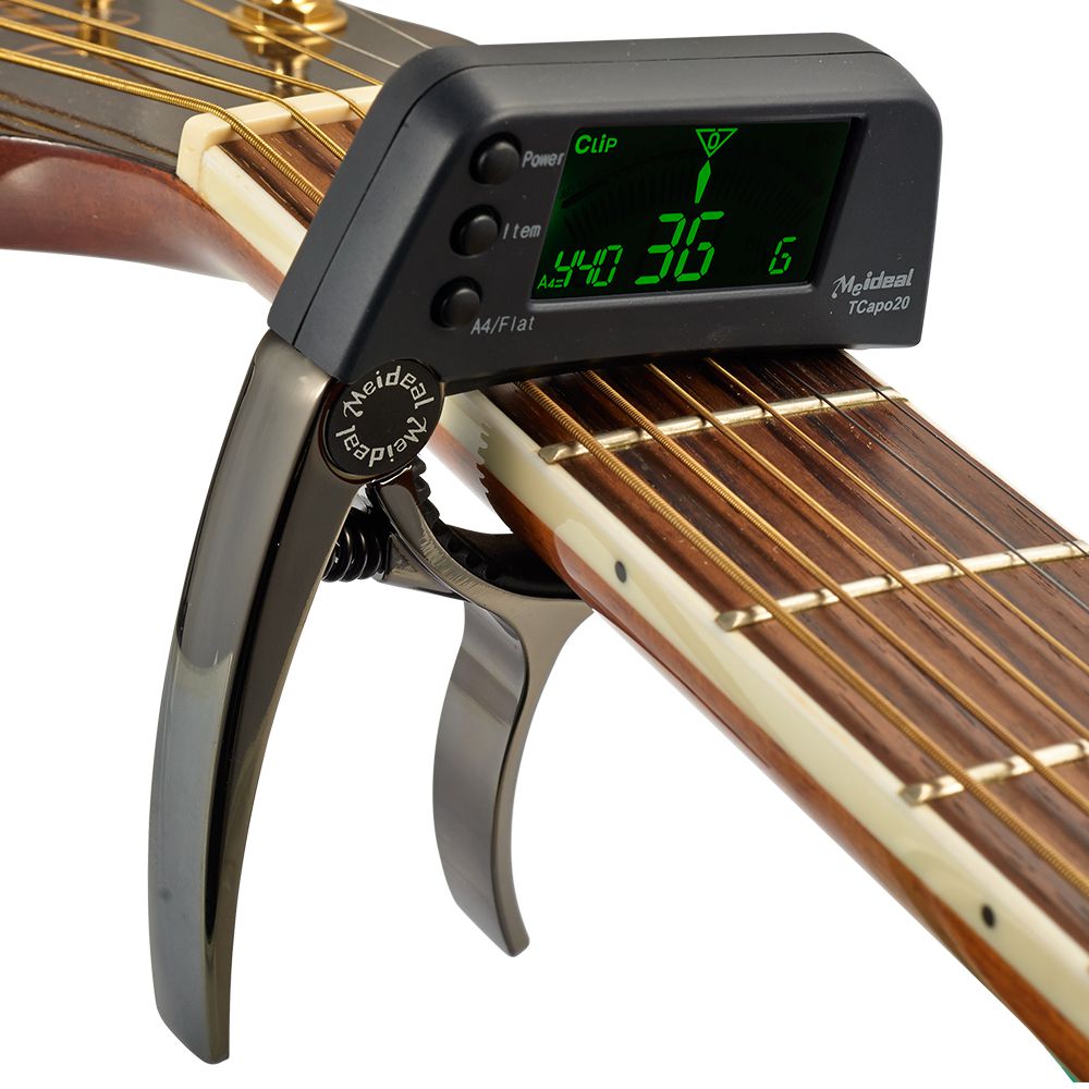 Luxora 2-in-1 Guitar Tuner with LCD Display and Capo for All String Instruments 0
