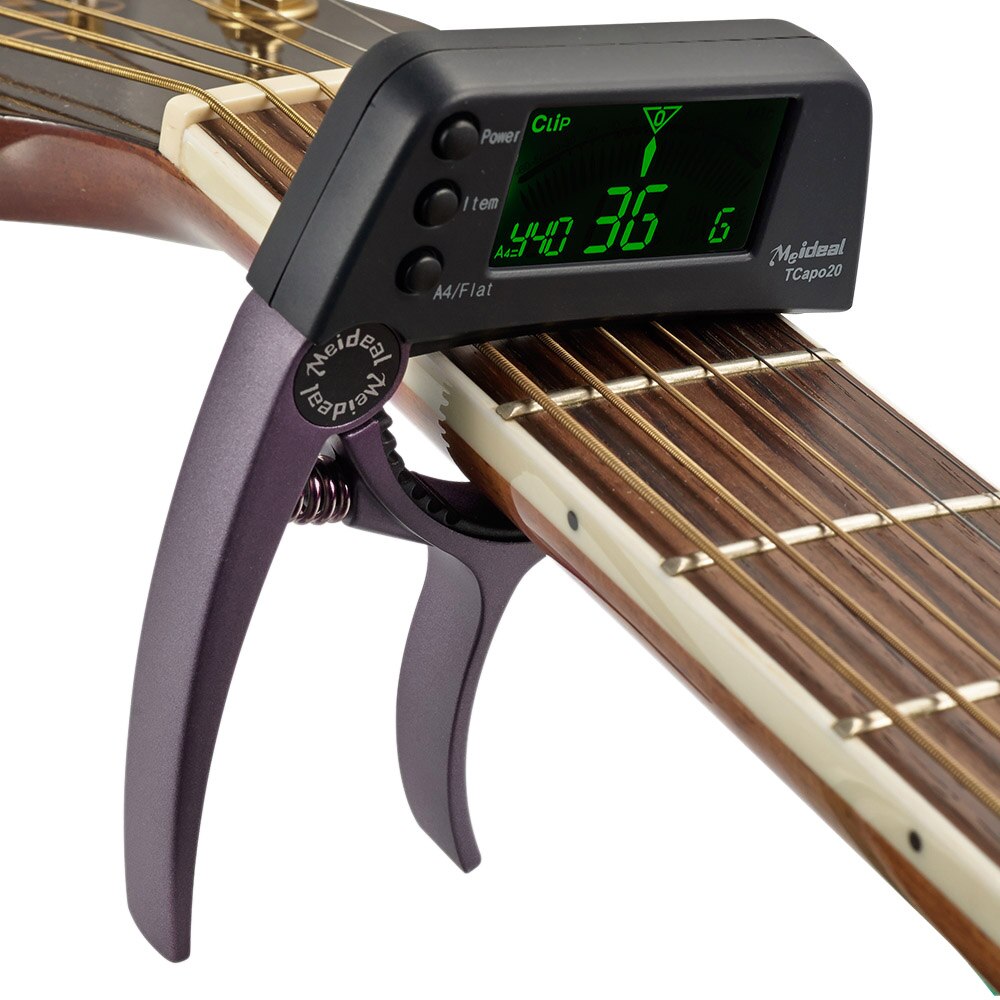 Luxora 2-in-1 Guitar Tuner with LCD Display and Capo for All String Instruments 1