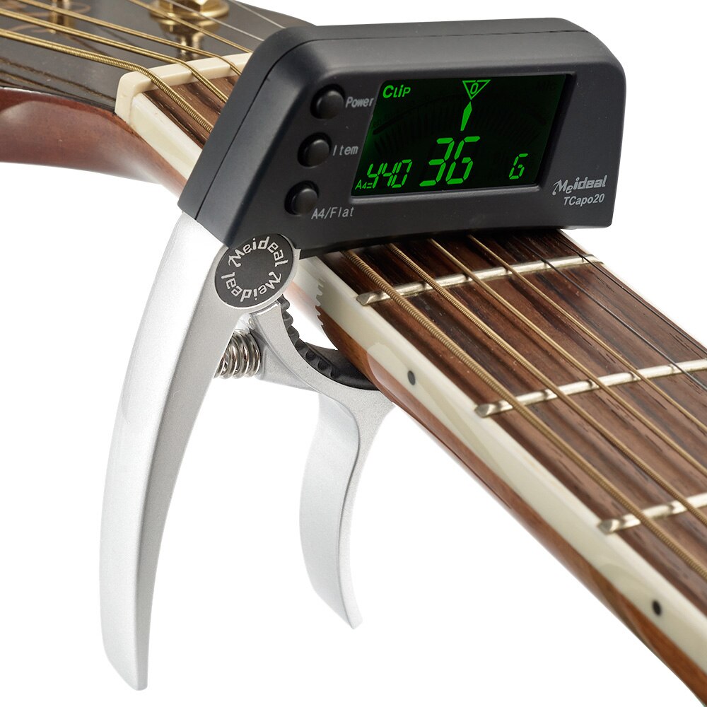 Luxora 2-in-1 Guitar Tuner with LCD Display and Capo for All String Instruments 2