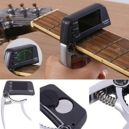 Luxora 2-in-1 Guitar Tuner with LCD Display and Capo for All String Instruments 4