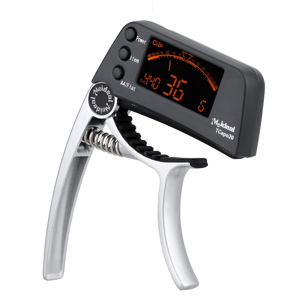 Luxora 2-in-1 Guitar Tuner with LCD Display and Capo for All String Instruments 6