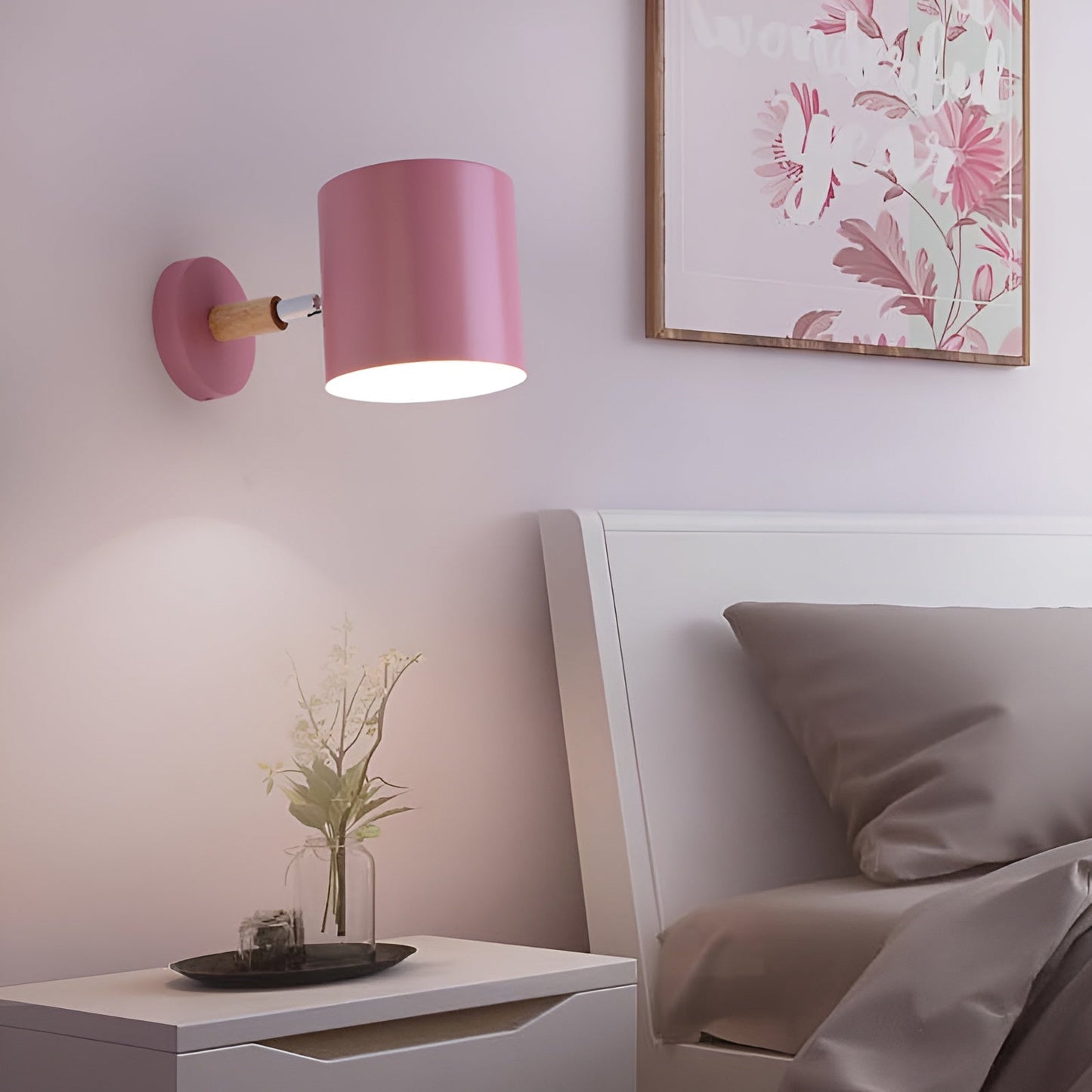 Luxora Adjustable Wall Lamp with Scandinavian Design and Pastel Shades