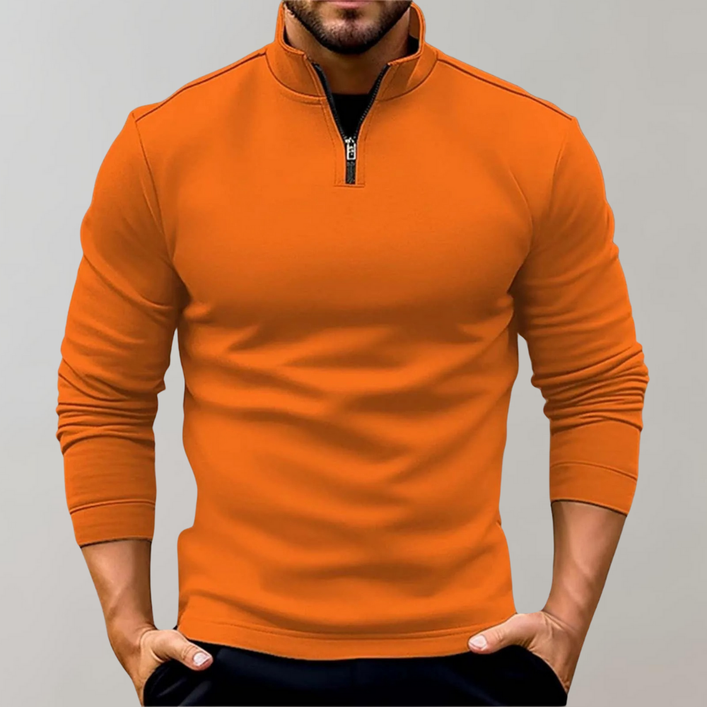 Men’s Half Zip Jumper Fitted Long Sleeve Smart Casual Knit