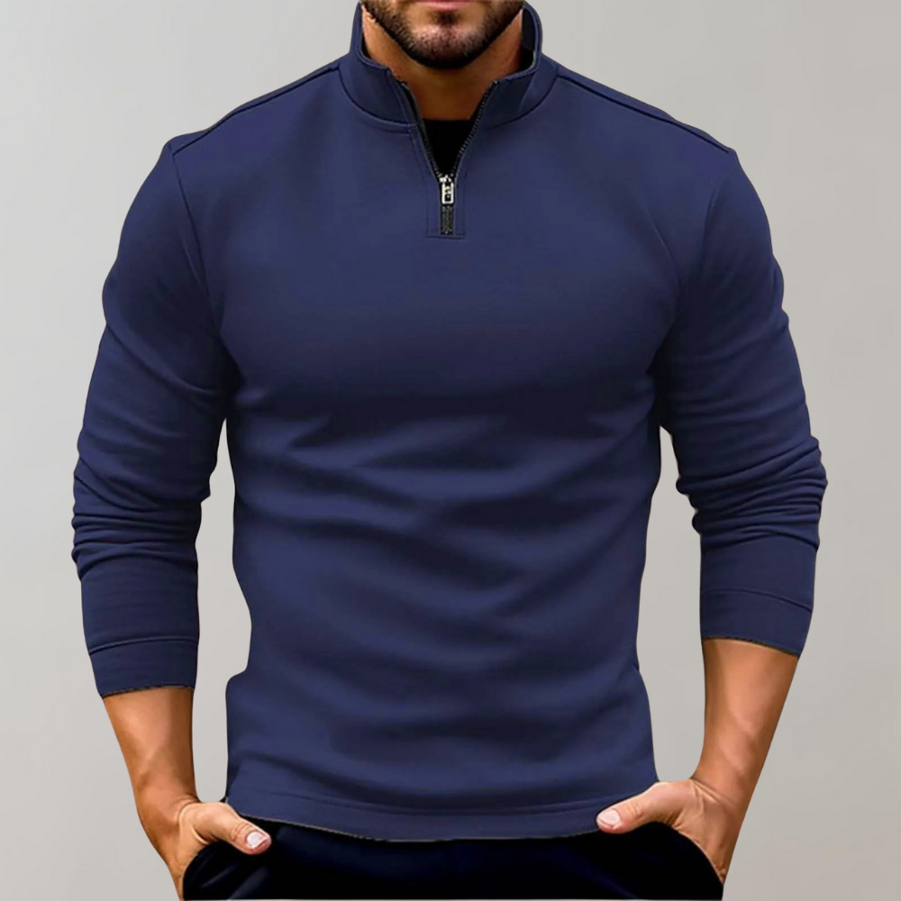 Men’s Half Zip Jumper Fitted Long Sleeve Smart Casual Knit
