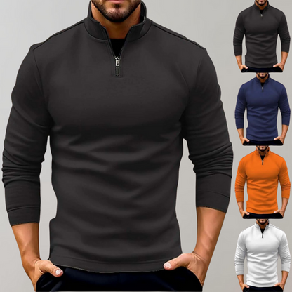 Men’s Half Zip Jumper Fitted Long Sleeve Smart Casual Knit