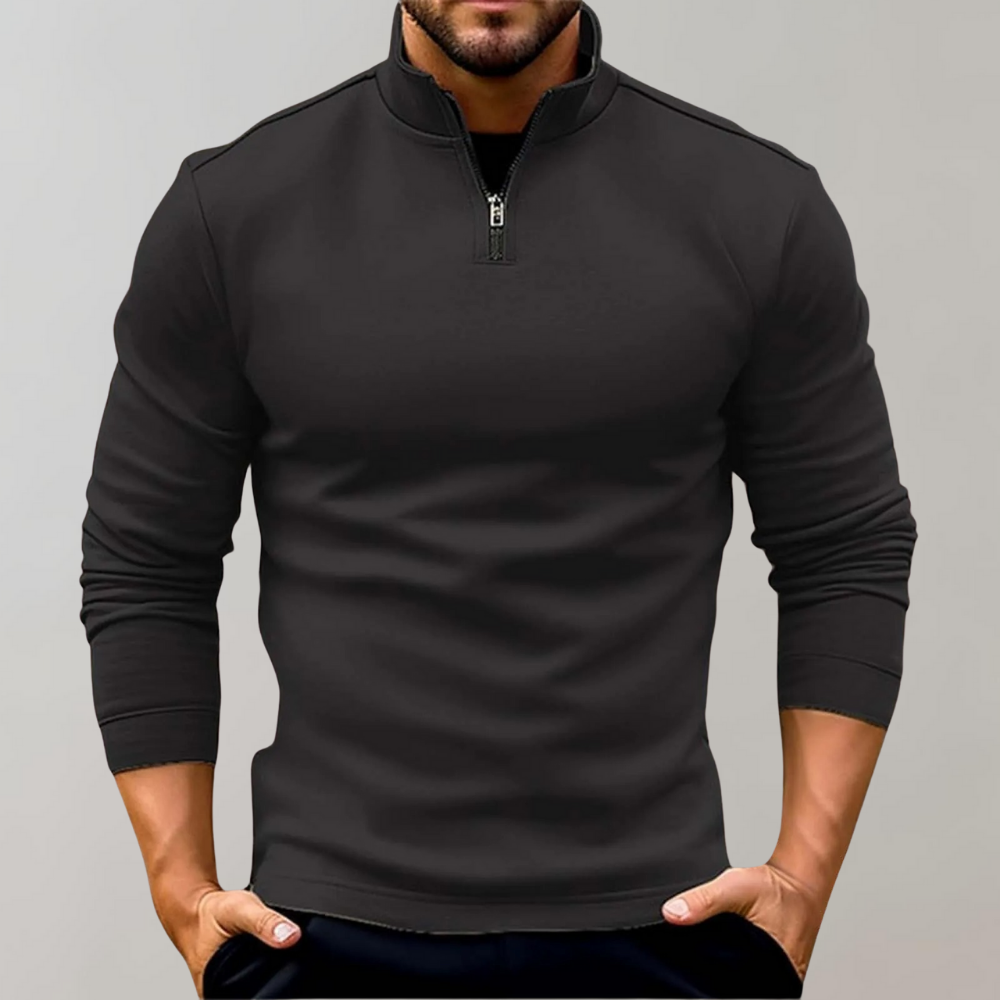 Men’s Half Zip Jumper Fitted Long Sleeve Smart Casual Knit