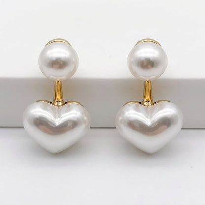 Amora™ — Collana Elegante con Perle e Cuore in Oro 18K