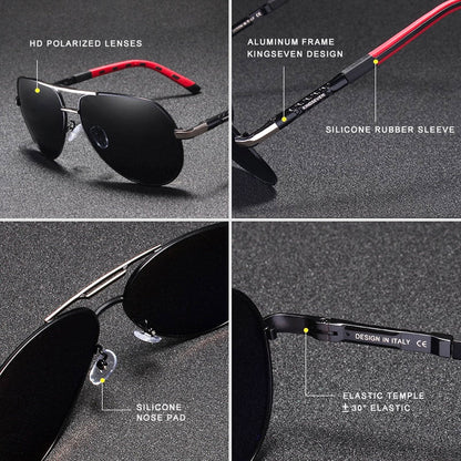 AluVision - Vintage Aluminium Sonnenbrille mit Polarisierung für Herren