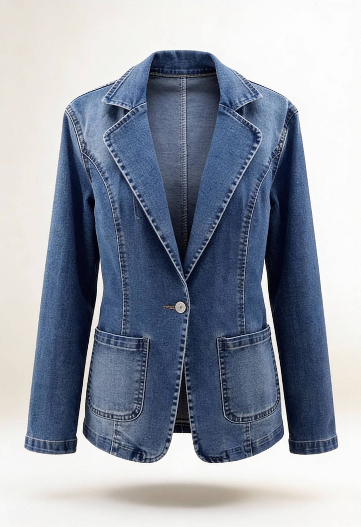 Ashley | Denim Blazer with Tailored Detail