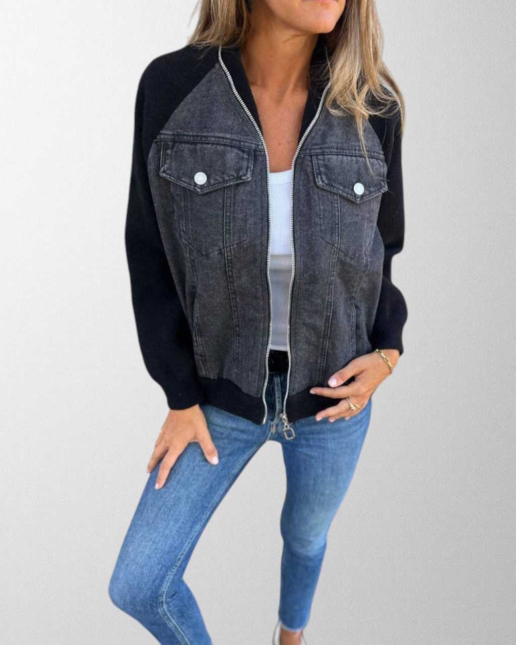 Aubrey | Denim Jacket with Tailored Detail