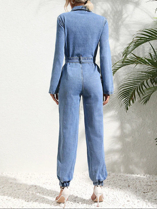 Asiya | Denim Jumpsuit with Button Front