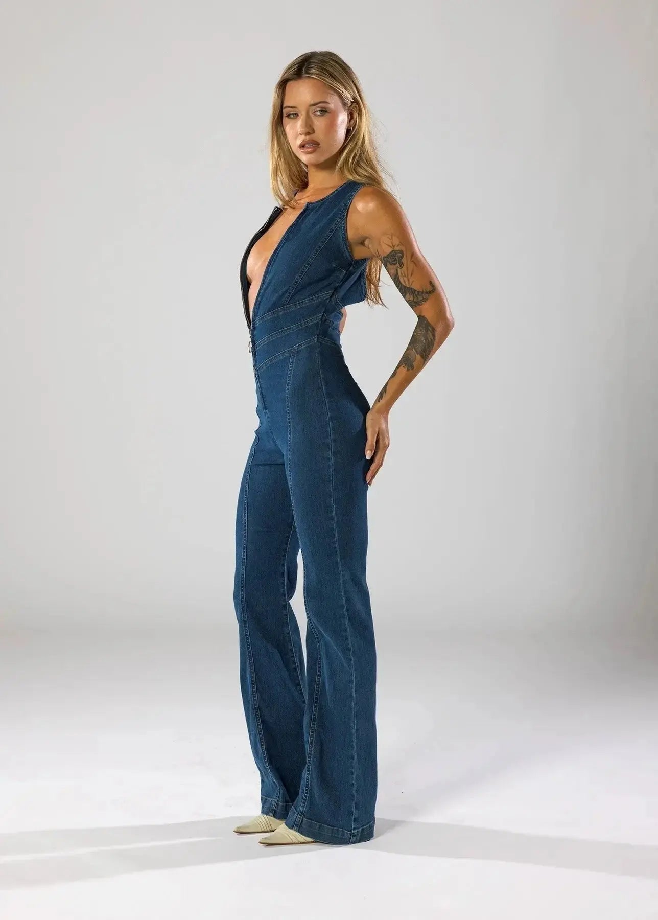 Brooke | Denim Jumpsuit with Signature Detail