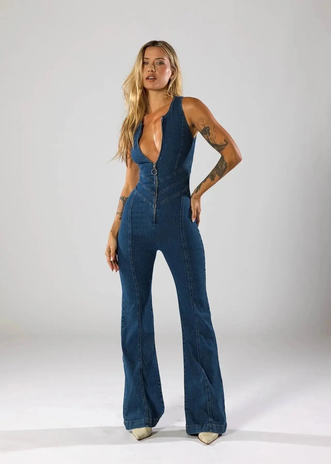 Brooke | Denim Jumpsuit with Signature Detail
