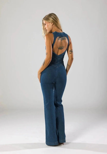 Brooke | Denim Jumpsuit with Signature Detail