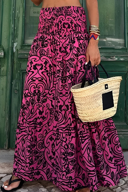 Cara | Smocked Maxi Floral Skirt