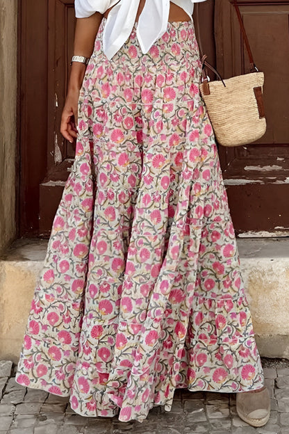 Cara | Smocked Maxi Floral Skirt