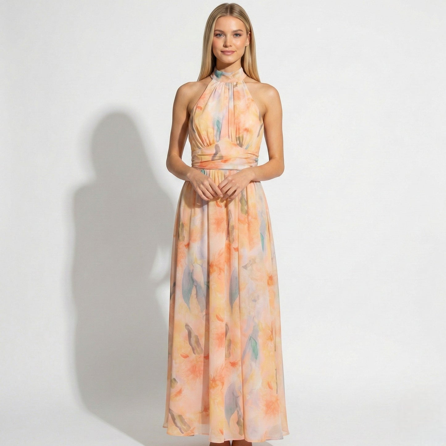 Caterina | Halter Dress with Refined Detail