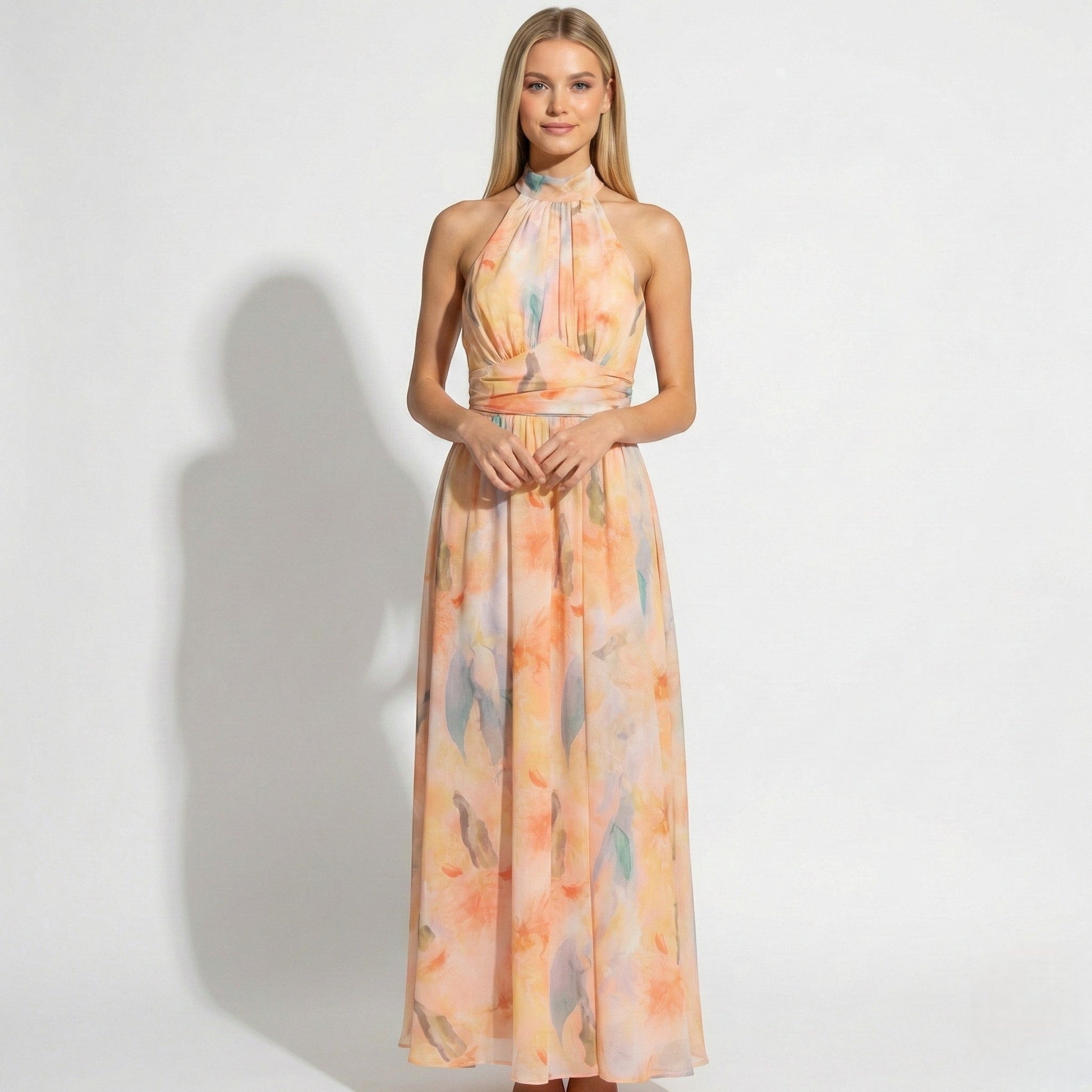 Caterina | Halter Dress with Refined Detail