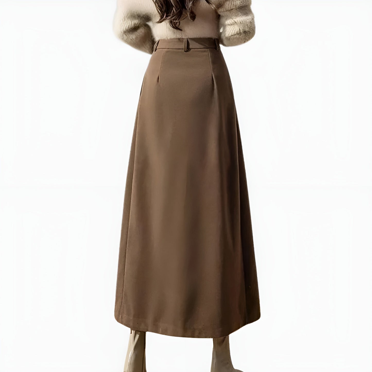 Dana | High-Waisted Pleated A-Line Maxi Skirt