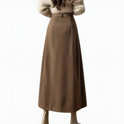 Dana | High-Waisted Pleated A-Line Maxi Skirt