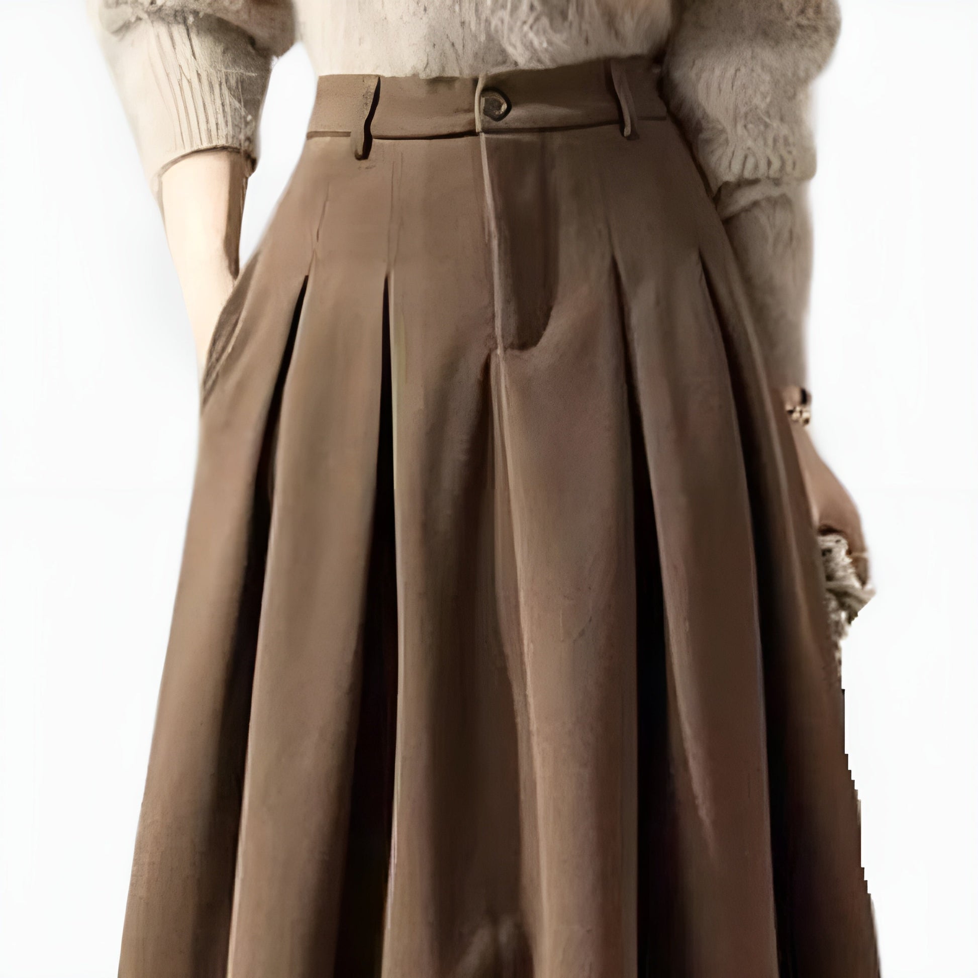 Dana | High-Waisted Pleated A-Line Maxi Skirt