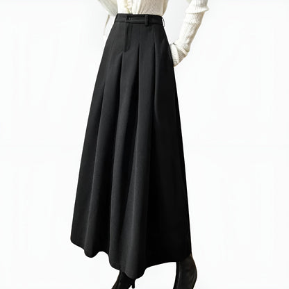 Dana | High-Waisted Pleated A-Line Maxi Skirt