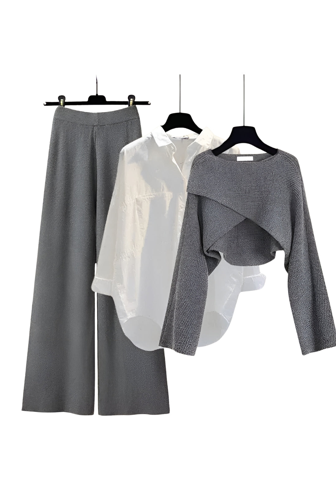 Elaina | Knit Wide-Leg Cropped Trousers