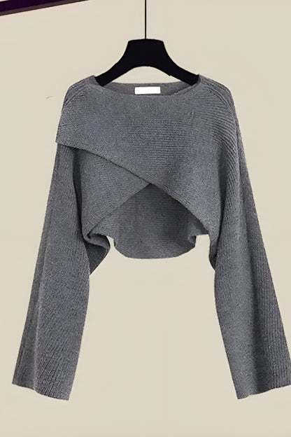 Elaina | Knit Wide-Leg Cropped Trousers