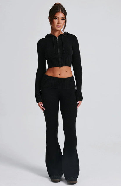 Eleni | Knit Hoodie with Tailored Detail