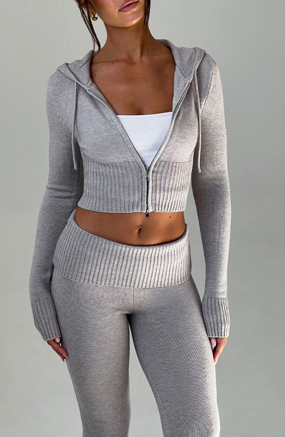 Eleni | Knit Hoodie with Tailored Detail