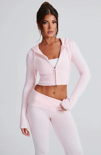 Eleni | Knit Hoodie with Tailored Detail